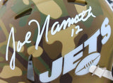 Joe Namath Autographed New York Jets Camo Speed Mini Helmet-Beckett W Hologram *White