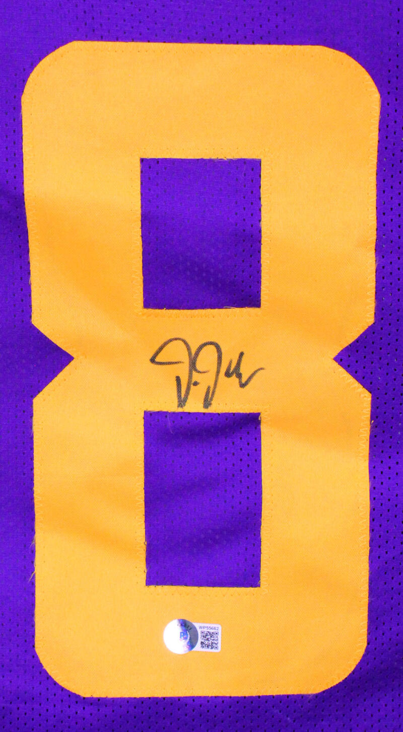 The Jersey Source Autographs Justin Jefferson Autographed Gold College Style Jersey-Beckett W Hologram