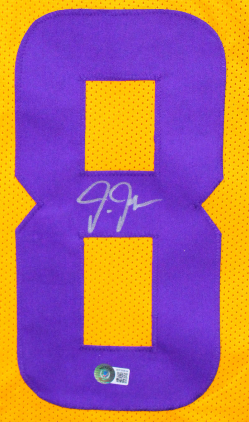 Justin Jefferson Autographed Yellow/Purple # Pro Style Jersey