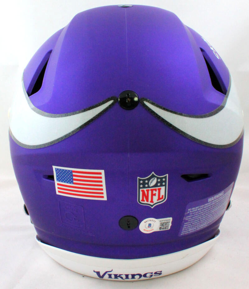 Justin Jefferson Signed Vikings Full-Size Authentic On-Field Eclipse  Alternate Speed Helmet (Beckett)