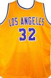 Magic Johnson Autographed Yellow Los Angeles Jersey-Beckett W Hologram *Silver