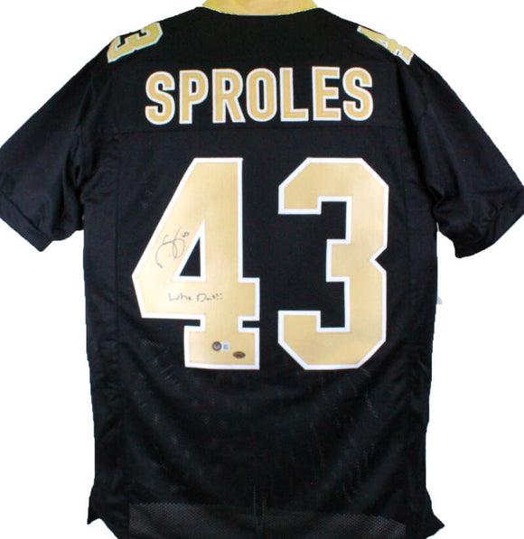 Darren Sproles Signed Autographed Black Pro Style Jersey w/Who Dat-Beckett Hologram