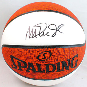 Magic Johnson Autographed Official NBA Spalding White Panel Basketball- Beckett W Hologram