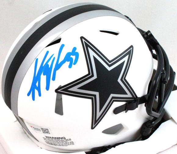 Leighton Vander Esch Autographed Dallas Cowboys Lunar Mini Helmet-Fanatics *Blue