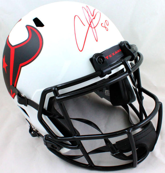 Andre Johnson Autographed Houston Texans F/S Lunar Speed Helmet-JSA W Auth *Red Image 1