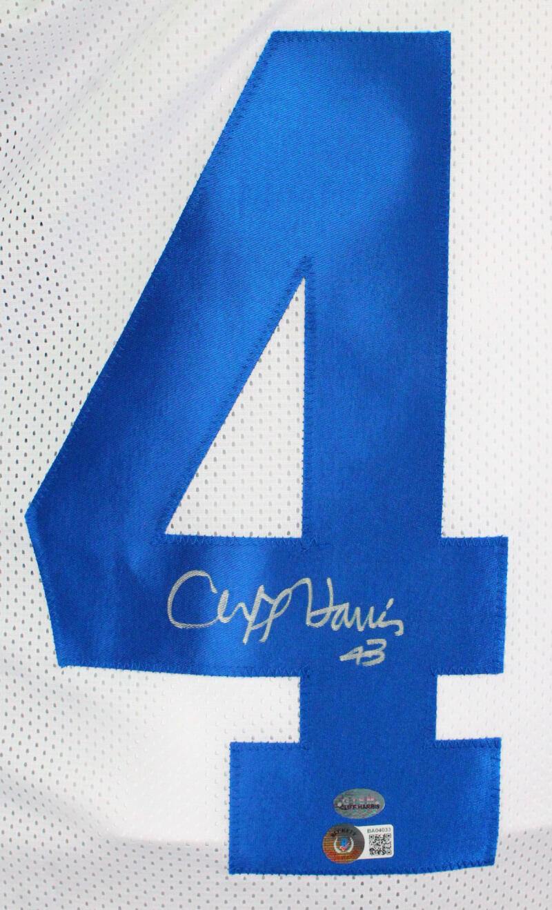 The Jersey Source Cliff Harris Autographed White Pro Style Jersey-Beckett Hologram *Silver