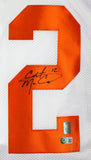 Colt McCoy Autographed White College Style Jersey-Beckett Hologram *Black