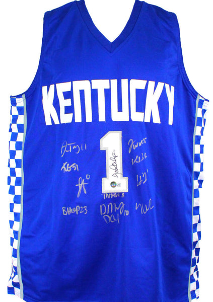 Kentucky '21-'22 Men's Basketball Team White College Style Jersey-Beckett W  Holo