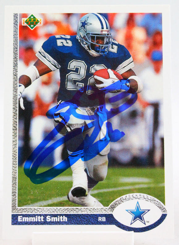 1991 Upper Deck #172 Emmitt Smith Auto Cowboys Autograph Beckett Witness