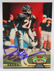 1992 Stadium Club #637 Deion Sanders Auto Falcons Autograph