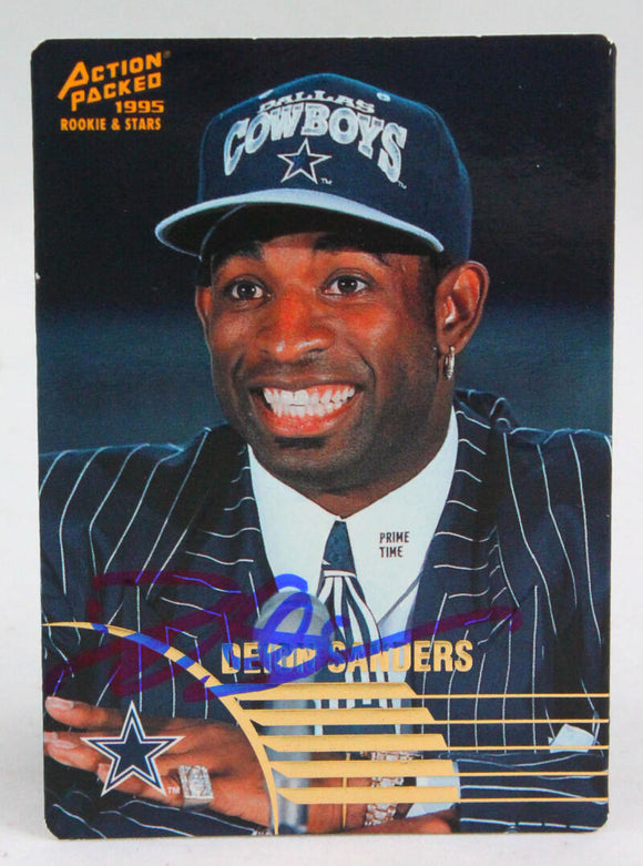 1995 Action Packed #23 Deion Sanders Auto Cowboys Autograph Beckett Witness
