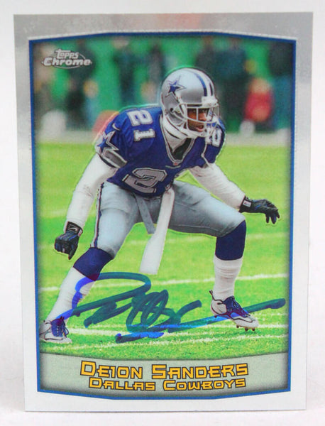 1999 Topps Stars #82 Deion Sanders Dallas Cowboys Autograph Beckett Witness