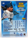 1999 Topps Stars #82 Deion Sanders Dallas Cowboys Autograph Beckett Witness