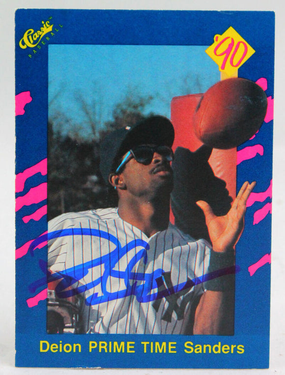 1990 Classic #21 Deion Sanders New York Yankees Autograph Beckett Witness