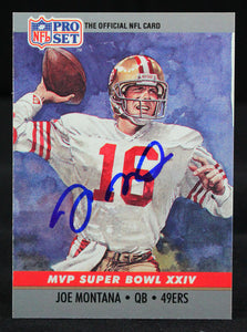 1990 Pro Set SB MVP #24 Joe Montana Auto 49ers Autograph Beckett Authenticated