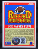 1990 Score Record Breakers #594 Joe Montana Autograph Beckett Authenticated