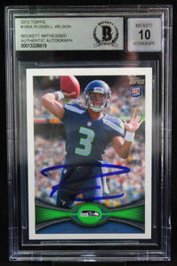 2012 Topps #165A Russell Wilson Seattle Seahawks BAS Autograph 10