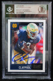 2020 Score #417 Chase Claypool Notre Dame Fighting Irish Autograph Beckett Authenticated