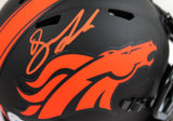Drew Lock Autographed Denver Broncos Eclipse Mini Helmet-Beckett W Hologram *Orange Image 2