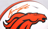 Drew Lock Autographed Denver Broncos Lunar Mini Helmet-Beckett W Hologram *Orange