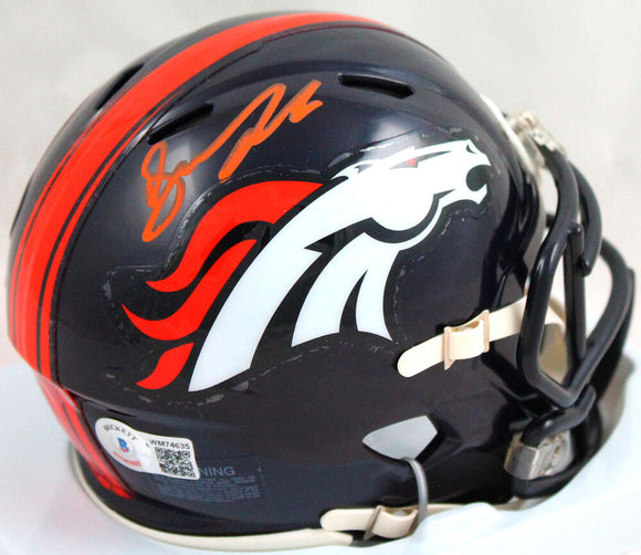 Drew Lock Autographed Denver Broncos Speed Mini Helmet-Beckett W Hologram *Orange Image 1