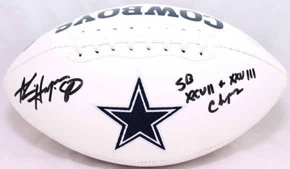 Alvin Harper Autographed Dallas Cowboys Logo Football W/ SB Champs-Beckett W Hologram