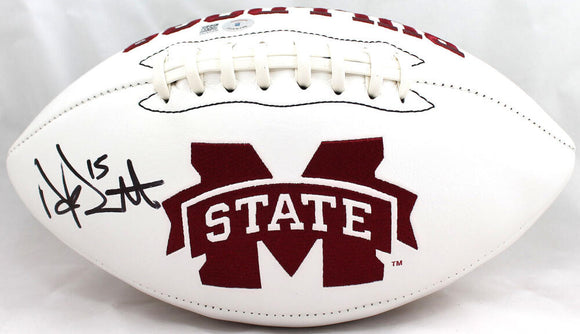 Dak Prescott Autographed Mississippi State Bulldogs Logo Football-Beckett W Hologram