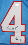 Earl Campbell Autographed Blue Pro Style Stat 4 Jersey With HOF- JSA W *Black