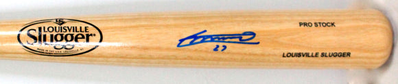 Vladimir Guerrero Jr. Autographed Louisville Slugger Pro Baseball Blonde Bat-JSA *Blue