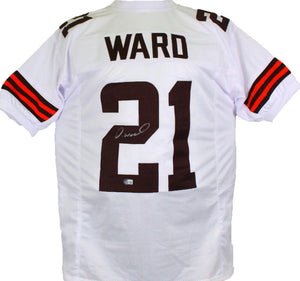 Denzel Ward Autographed White Pro Style Jersey-Beckett W Hologram