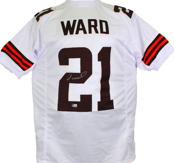 Denzel Ward Autographed White Pro Style Jersey-Beckett W Hologram