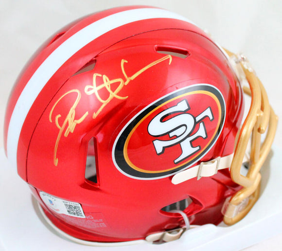 Deion Sanders Autographed 49ers Flash Mini Helmet-Beckett W Hologram *Gold
