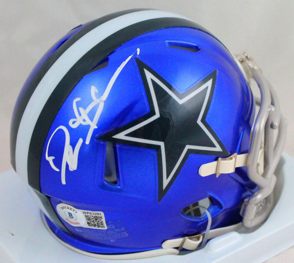 Deion Sanders Autographed Dallas Cowboys Flash Mini Helmet-Beckett W Hologram *White Image 1