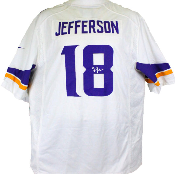 Justin Jefferson Signed Vikings Nike Gray Atmosphere Jersey Beckett W  Hologram