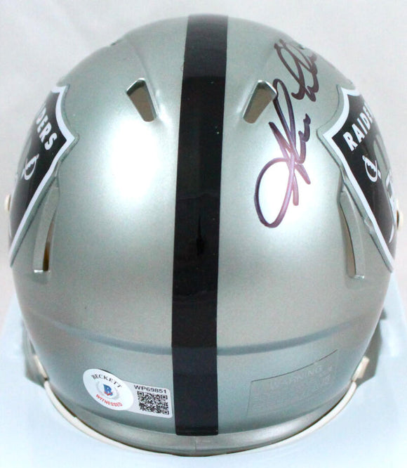 Shane Lechler Autographed Oakland Raiders Flash Speed Mini Helmet-Beckett W Hologram *Black