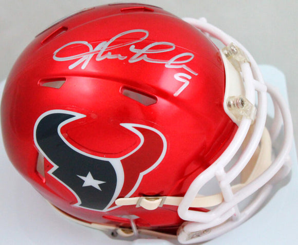Shane Lechler Autographed Texans Flash Speed Mini Helmet-Beckett W Hologram *Silver