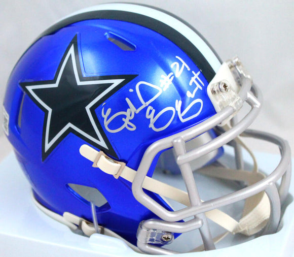 Ezekiel Elliott Autographed Dallas Cowboys Flash Speed Mini Helmet-Beckett W Hologram *Silver