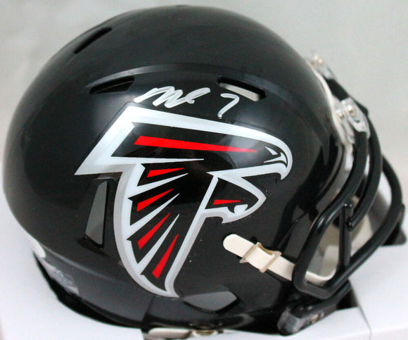 Michael Vick Autographed Atlanta Falcons 03-19 Speed Mini Helmet - JSA W Auth *Silver