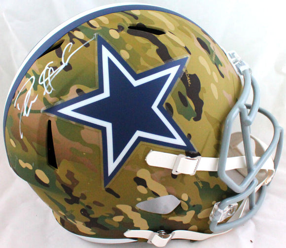Deion Sanders Autographed Cowboys F/S Camo Speed Helmet-Beckett W Hologram *White