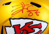 Travis Kelce Autographed KC Chiefs F/S Flash Speed Helmet-Beckett W Hologram *Red
