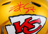 Travis Kelce Autographed KC Chiefs F/S Flash Speed Authentic Helmet-Beckett W Hologram *Red