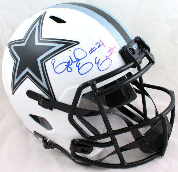 Ezekiel Elliott Autographed Cowboys Lunar F/S Speed Helmet- Beckett W Hologram *Blue