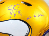 Justin Jefferson Autographed Vikings F/S Flash Speed Authentic Helmet w/Insc.-Beckett W Hologram *Purple