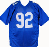 Michael Strahan Autographed Blue Pro Style Jersey-Beckett W Hologram  Image 3