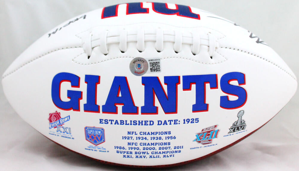 Michael Strahan New York Giants Autographed Super Bowl XLII Football