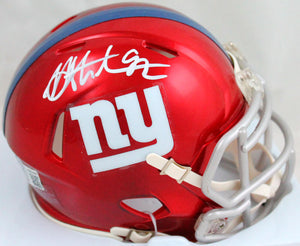 Michael Strahan Autographed NY Giants Flash Speed Mini Helmet-Beckett W Hologram *White