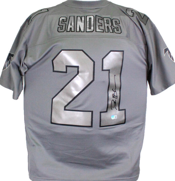 The Jersey Source Deion Sanders Signed Falcons Mitchell & Ness Retired Player Metal Legacy Jersey- Beckett W Hologram