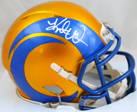 Kurt Warner Autographed St. Louis Rams Flash Speed Mini Helmet-Beckett W Hologram *White