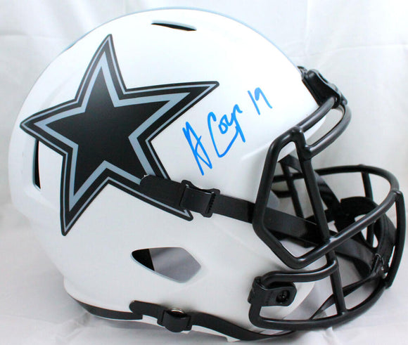 Amari Cooper Signed F/S Dallas Cowboys Lunar Speed Helmet-Beckett W Hologram *Blue