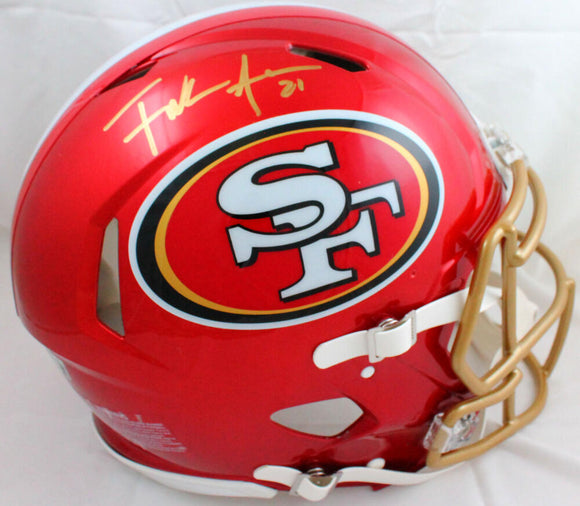Frank Gore Signed F/S San Francisco 49ers Flash Speed Authentic Helmet-Beckett W Hologram *Gold